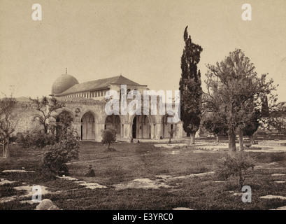 Moschee von Asha, Jerusalem, Israel - Außenansicht von al-Aqṣá Moschee, um 1860 Stockfoto