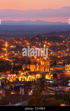 Parroquía de San Miguel Arcángel, San Miguel de Allende, Guanajuato, Mexiko Stockfoto