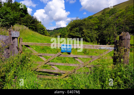 Private keinen Zugang zu dem Bauernhof landen Derbyshire Peak District Monsal Dale England UK