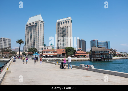 Pier Cafe, Seaport Village, San Diego, Kalifornien, USA Stockfoto