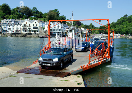 Fowey, Bodinnick Fähre landet auf dem Bodinnick in Cornwall, Großbritannien Stockfoto