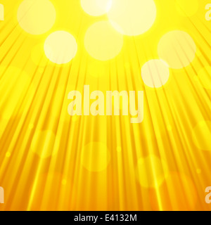 Festliche Sonnenstrahlen Hintergrund gelb-orange Farbe mit Lichter Bokeh unscharf gestellt. Raster-Version. Stockfoto
