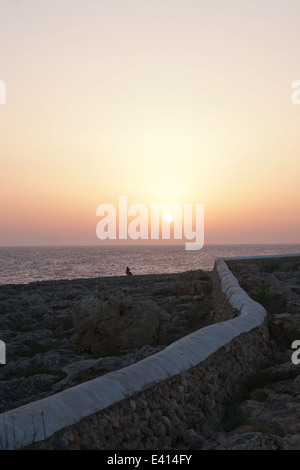 Sonnenuntergang in Cap de Artrutx Leuchtturm, Menorca Stockfoto