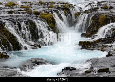 Wasserfall Bruarafoss, Haukadalur, Südwest-Island Stockfoto