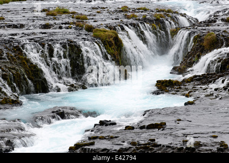 Wasserfall Bruarafoss, Haukadalur, Südwest-Island Stockfoto