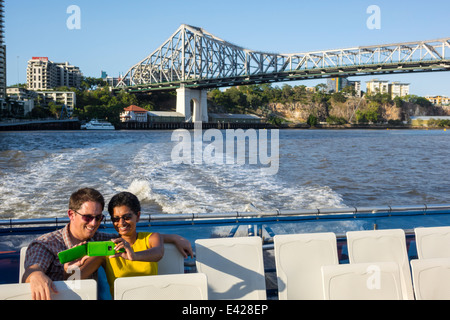 Brisbane Australien, Brisbane River, Story Bridge, CityCat, Fähre, Boot, Passagiere Fahrer, Fahrer, TransLink, Trans Link, QueenslandFerries, Ferr Stockfoto