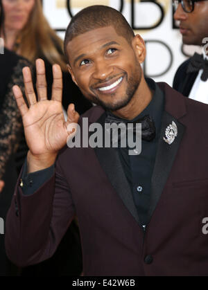 71. annual Golden Globes - roten Teppich Ankünfte mit: Usher wo: Los Angeles, California, Vereinigte Staaten von Amerika bei: 12. Januar 2014 Stockfoto