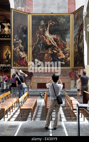 Kreuzaufhebung.1609-1610. Von Peter Paul Rubens.Kathedrale unserer Lieben Frau.Antwerpen.Belgien. Stockfoto