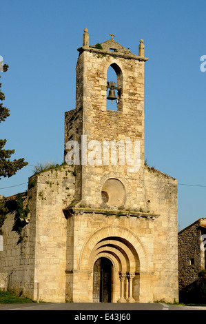 Sant Vicenç romanisch, 12. Jahrhundert mittelalterliche Kirchenkunst Besalú La Garrotxa Provinz Girona Catalonia Stockfoto