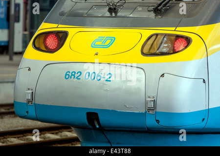 Die tschechische Bahn Klasse 682 Fiat - Pendolino Hochgeschwindigkeitszug der Tschechischen Republik. Stockfoto