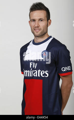 Französischen Mittelfeldspieler Johan Cabaye verbindet Paris Saint Deutsch einen Vertrag über drei Jahre bis zum Juni 2017 Featuring: Yohan Cabaye wo: Paris, Frankreich: 29. Januar 2014 Stockfoto