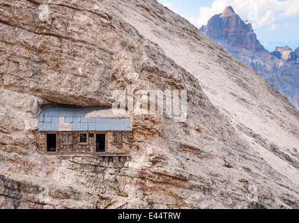 Klettersteig Ivano Dibona - Biwak - Klettern in den Dolomiten Stockfoto