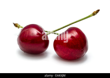 Fresh cherries isolated on white Stockfoto