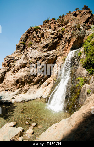 Wasserfall bei Setti-Fatma, Ourika River, Ourika Valley, Atlas, Marokko Stockfoto
