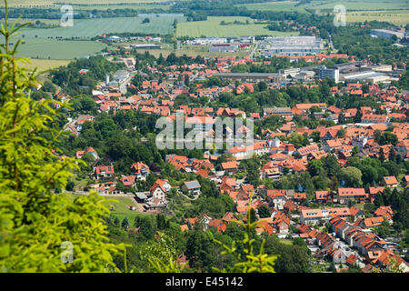 Blick auf die Stadt Ilsenburg, Harz, Sachsen-Anhalt, Deutschland Stockfoto