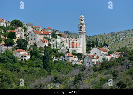 Stadtbild, Ložišća, Brač Insel, Dalmatien, Kroatien Stockfoto