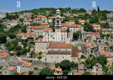 Stadtbild, Ložišća, Brač Insel, Dalmatien, Kroatien Stockfoto