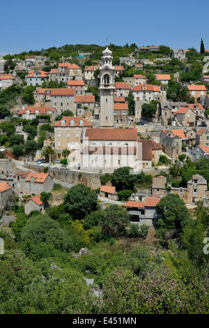 Stadtbild, Ložišća, Brač Insel, Dalmatien, Kroatien Stockfoto