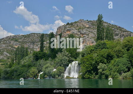 Roški Slap Wasserfall, Nationalpark Krka, Šibenik-Knin County, Dalmatien, Kroatien Stockfoto