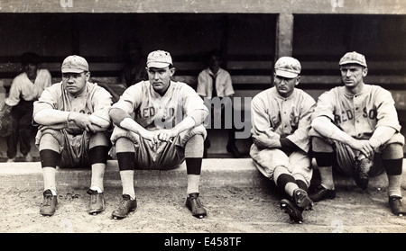 Babe Ruth, Ernie Ufer, Rube Foster, Del Gainer, Boston Rot Sox, American League Stockfoto