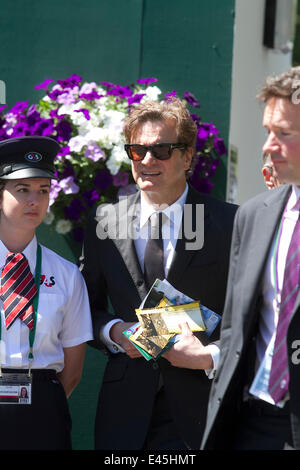 Wimbledon, London, UK. 3. Juli 2014. Britischer Schauspieler Colin Firthr Damen halb Finaltag in ganz England England Club Credit: Amer Ghazzal/Alamy Live-Nachrichten Stockfoto