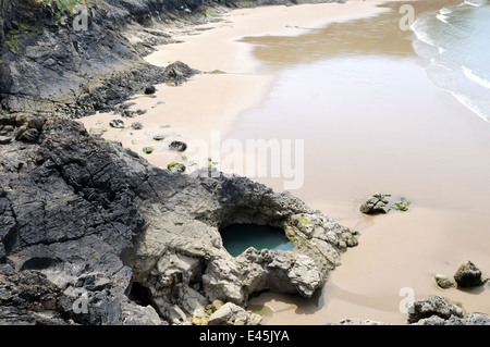 Blue Pool Bay Strand gelegen auf westlich von Gower in der Nähe von Rhossili Llangenith Wales Cymru UK GB Stockfoto