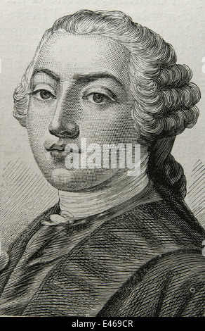 George III (1738-1820). König von Großbritannien und Irland später König des Vereinigten Königreichs und von Hannover. Gravur. Stockfoto