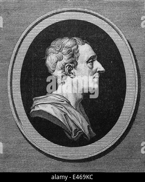 Montesquieu (1689-1755). Französischer Jurist und politischer Philosoph. Theorie: Gewaltenteilung. Zeitalter der Aufklärung. Gravur. Stockfoto