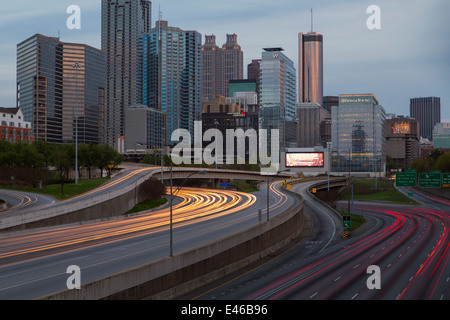 Interstate i-85 führt in Downtown Atlanta, Georgia, Vereinigte Staaten von Amerika Stockfoto