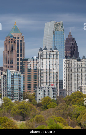 Skyline von Midtown von Piedmont Park, Atlanta, Georgia, Vereinigte Staaten von Amerika Stockfoto