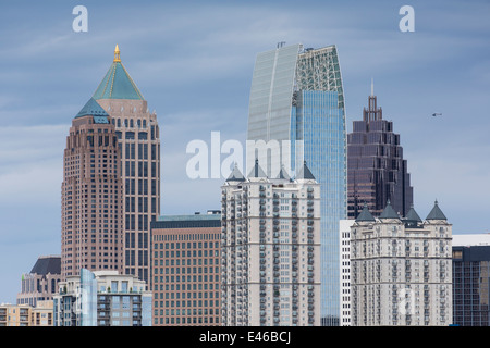 Skyline von Midtown von Piedmont Park, Atlanta, Georgia, Vereinigte Staaten von Amerika Stockfoto