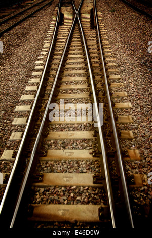 Die Bahn oder Zug Titel Stockfoto
