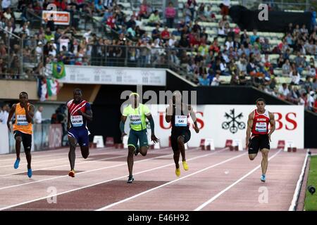 Lausanne, Schweiz. 3. Juli 2014. Internationalen Leichtathletik IAAF Diamond League. 100m Herren Credit: Action Plus Sport/Alamy Live News Stockfoto