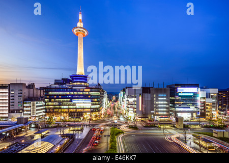 Kyoto, Japan Stadtbild in Kyoto Tower. Stockfoto