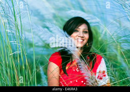 Dhaka, Banglades; Kätzchen vor Ort bekannt als Kash Blume. Kätzchen oder Kashful sind in der Regel an den Ufern des Flusses im Herbst Bangladesch September gesehen Stockfoto