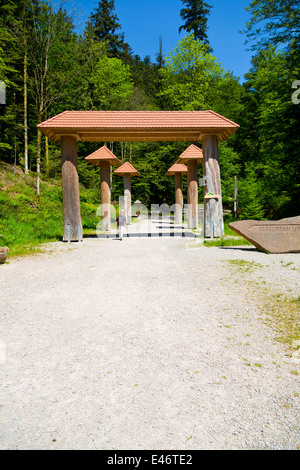 Eingang zu den Allerheiligen-Wasserfällen im Schwarzwald, Deutschland Stockfoto