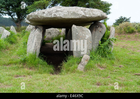 Galerie-Grab in Ile Grande in der Bretagne, Frankreich Stockfoto