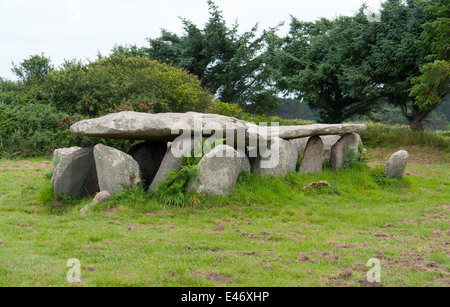 Galerie-Grab in Ile Grande in der Bretagne, Frankreich Stockfoto