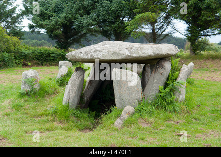 Galerie-Grab in Ile Grande in der Bretagne, Frankreich Stockfoto