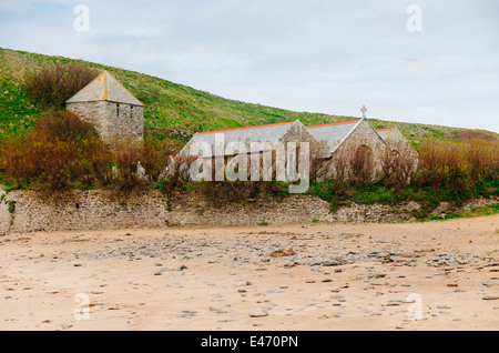 Gunwalloe Kirche Cove, Cornwall Stockfoto