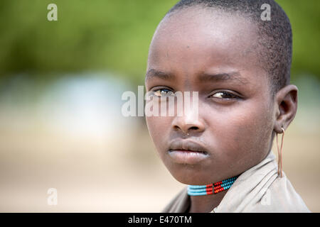 Der Erbore-Stamm ist ein kleiner Stamm, der lebt im Südwesten des Omo Valley am 17. Mai 2014 Stockfoto