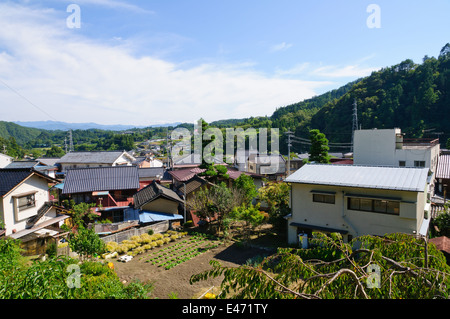 Landschaft von Achi Dorf im südlichen Nagano, Japan Stockfoto