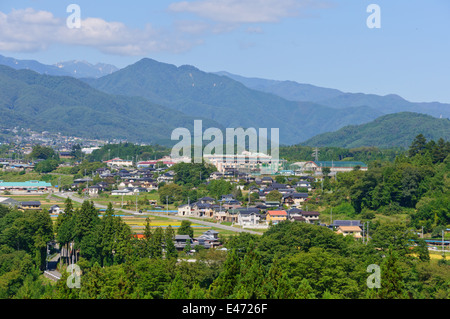 Landschaft von Achi Dorf im südlichen Nagano, Japan Stockfoto