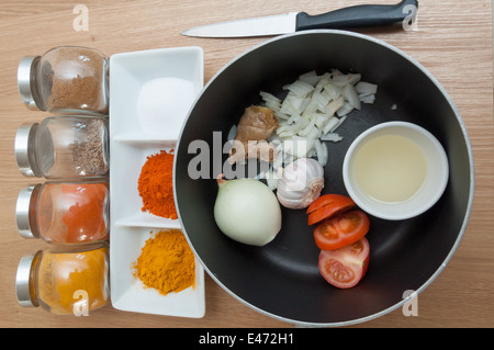 Zutaten von indischen Masala Gerichte Stockfoto