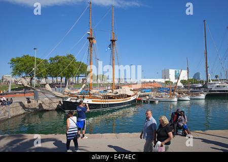 Port Vell Marina in Barcelona, Katalonien, Spanien. Stockfoto