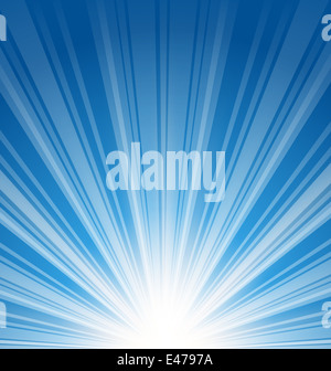 Abbildung abstrakt blauer Hintergrund mit Sonnenstrahl Stockfoto
