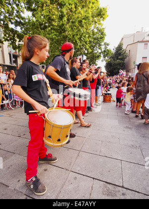 Festa Mayor de Terrassa 2013 - Katalanisch-Party mit vielen traditionellen Paraden und Shows in Terrassa, Katalonien, Spanien. Stockfoto