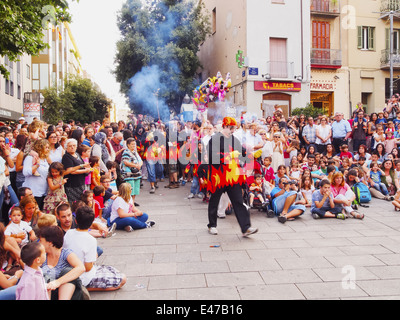 Festa Mayor de Terrassa 2013 - Katalanisch-Party mit vielen traditionellen Paraden und Shows in Terrassa, Katalonien, Spanien. Stockfoto