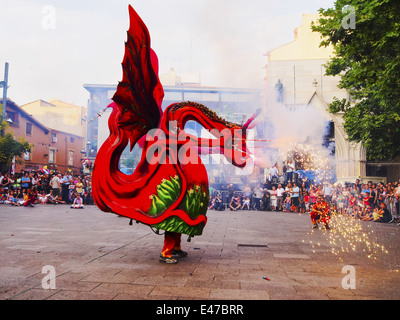 Festa Mayor de Terrassa 2013 - Katalanisch-Party mit vielen traditionellen Paraden und Shows in Terrassa, Katalonien, Spanien. Stockfoto