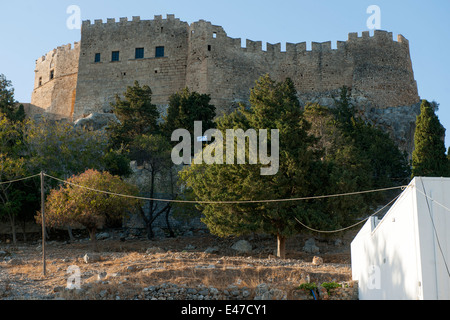 Griechenland, Rhodos, Lindos, Akropolis Stockfoto